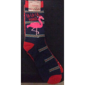 Basic Resources 2 Pack Womens Socks Christmas Flamingo‎ Fa La La Mingo 9-11 NEW
